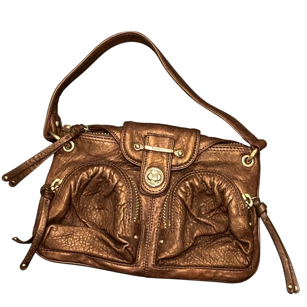 Botkier Bianca Brown Shimmer Leather Y2K Shoulder Bag